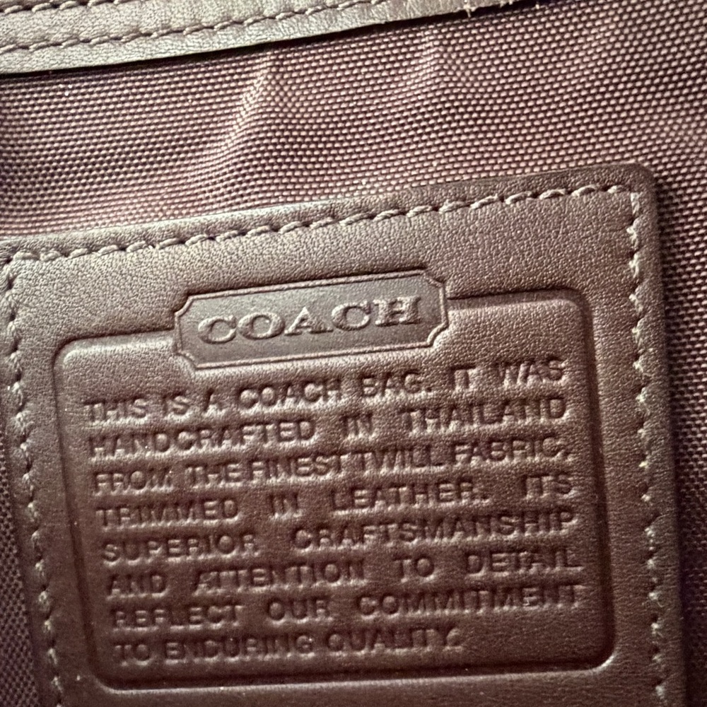 Vintage Coach Brown Leather & Nylon Unisex Briefcase Laptop Messenger Bag - Picture 6 of 16